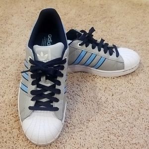 Adidas Size 10 Men Light Blue and Grey Casual Shoe
